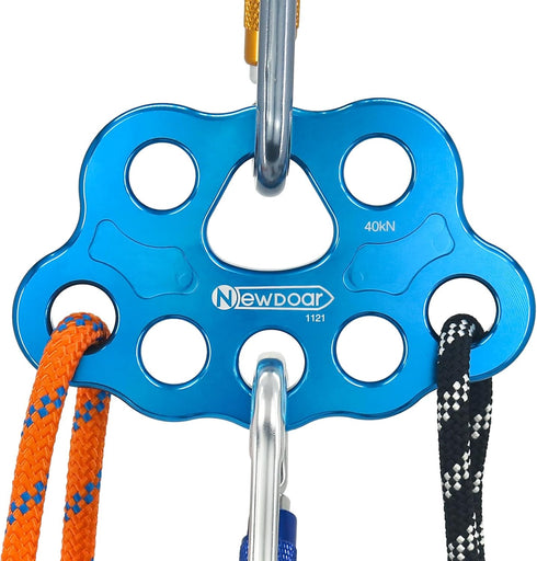 NewDoar 40KN Paw Rigging Plate with 4/5 Holes for Rock Climbing Gear, 8 Holes, Blue