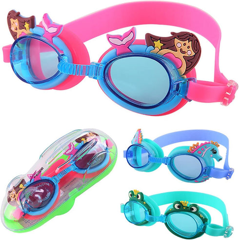 Swimming Goggles for Kids, No Leak Anti Fog UV Swim Goggles for Teens Age 3-12, Extra Ear Plugs SG7
