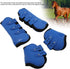 Horse Sport Boots Set of 4, PU Shell Front and Hind Tendon Fetlock Brace Guard Boots for Riding