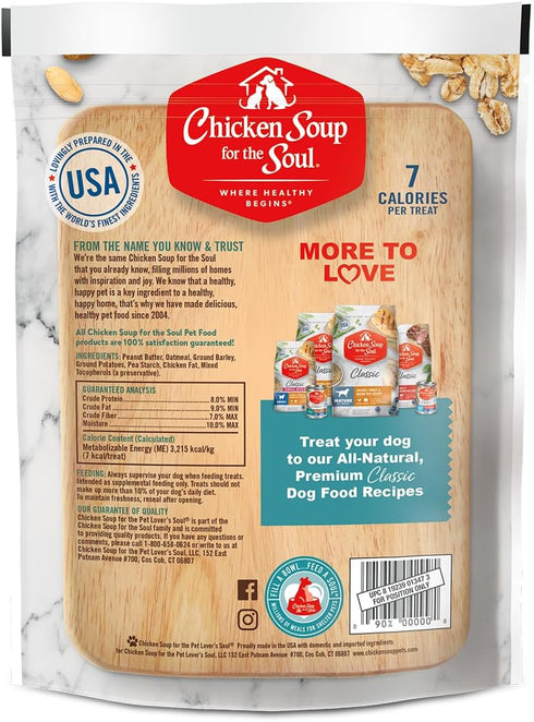 Chicken Soup for the Soul Pet Food, Crunchy Bites Dog Treats - Chicken, Peanut Butter, Soy Free, No Preservatives