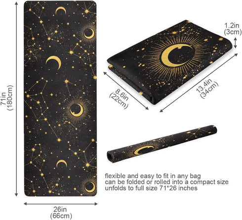 Eco-Friendly Space Galaxy Yoga Mat - Thick Non-Slip Design for Kids