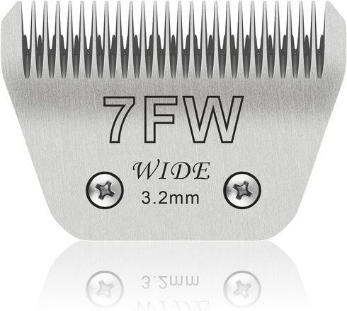 7FW Wide Pet Dog Grooming Detachable Blades, Compatible with Andis, Oster A5, Wahl KM10 Clippers, Cut Length 1/8"