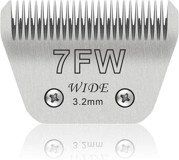 7FW Wide Pet Dog Grooming Detachable Blades, Compatible with Andis, Oster A5, Wahl KM10 Clippers, Cut Length 1/8"