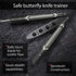 GOOD WORKER Butterfly Trainer, Practice Balisong Butterfly Knife, NOT Sharp Blade, Black Dull Trick