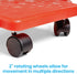 hand2mind Red Indoor Scooter Board with Handles, Sit Down Floor Scooter, Gym Activities for Kids, Indoor Sport Recess
