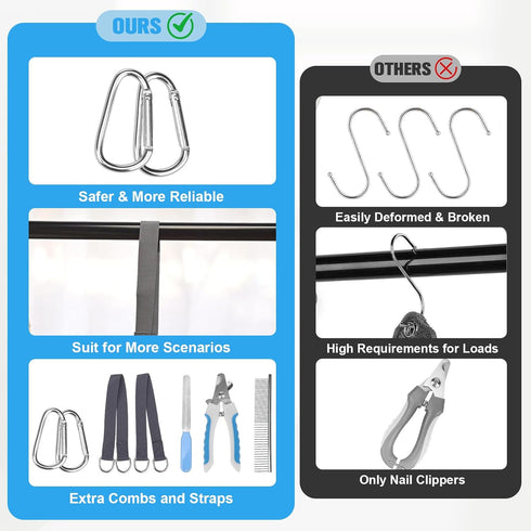Hammock Trimmer Trimming Hammock PAWCHIE Dog Grooming Harness for Dogs & Cats with Pet Nail Clipper - Cat Hanger Sling