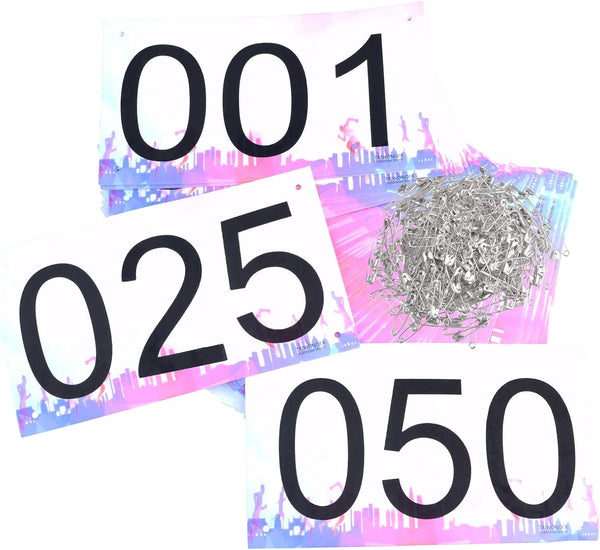 TRIWONDER Race Bibs Running Numbers with Safety Pins, Tyvek Large Numbers 4"x7"