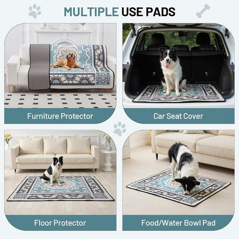 Dogs,2 Pack 48" 48", Washable Pee Pads for Super Absorbent Reusable Puppy Training Pads Leak-Proof & Non-Slip,for Potty