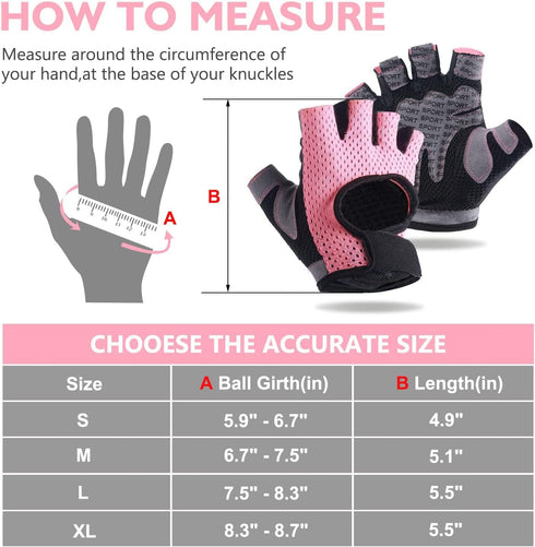 Weight Lifting Gloves for Men Women Gym Half-Finger Glove with Anti Slip Palm Hand Protection for Workout Training