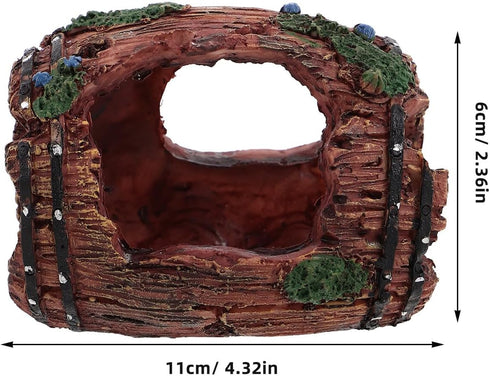 Toyvian Barrel Aquarium Decoration Resin Fish Shrimp Hideout Large Red Fish Tank Shelter Hiding Cave Freshwater Betta