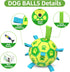 Dog Toys Soccer Ball - Interactive Tug of War Toy, Durable Water Ball for Small & Medium Dogs - Green & Yellow (6 inch)