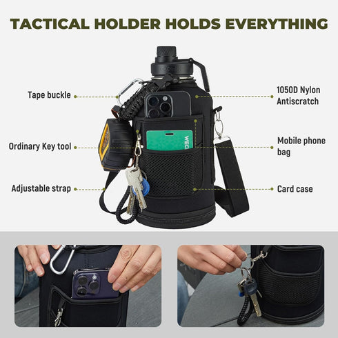 128oz 1 COKTIK Insulated Water Bottle - Stainless Steel Vacuum Metal, Portable Gallon Large-Capacity Sports Bottle