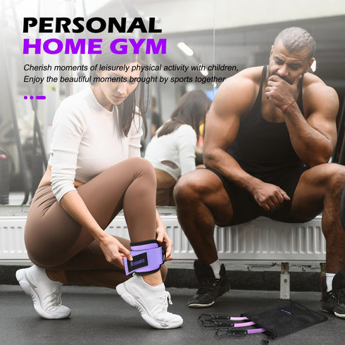 Resistance Bands with Cuffs, Ankle Bands for Working Out, Home Fitness Equipment for Legs and Glutes