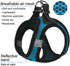 Dog Harness Step-in Breathable Puppy Cat Dog Vest Harnesses for Small Medium Dogs Blue
