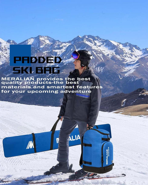 Ski Boot Bag - 50L Waterproof Travel Backpack for Snowboard Boot Gear Including Helmet Goggles Outerwear