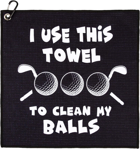 Golf Towel with Clip, Printed Golf Towels for Bags, Funny Golf Gift for Men Women, Birthday Gifts for Golf Fans (3)