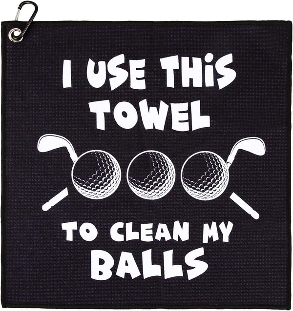 Golf Towel with Clip, Printed Golf Towels for Bags, Funny Golf Gift for Men Women, Birthday Gifts for Golf Fans (3)
