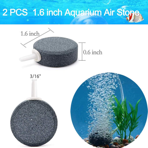 Transparent Airline Tubing Aquarium Air Pump Accessories Kit with Check Valves, Air Stones, Suction Cups & Connectors