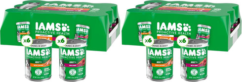 Iams Proactive Health Wet Dog Food, Chicken Chunks in Gravy and Beef