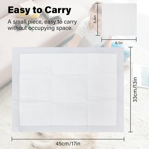 JONYEE 4-Layer 13 17 -White(25 Count) Basics Dog and Puppy Pee Pads with Leak-Proof and Quick-Dry Design for Potty