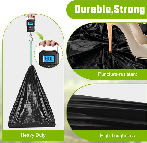 50 Pack (13 Sckee Heavy-Duty Waste Liners, Leak-Proof Potty Bags with Drawstring, Portable Toilet Buckets Bags