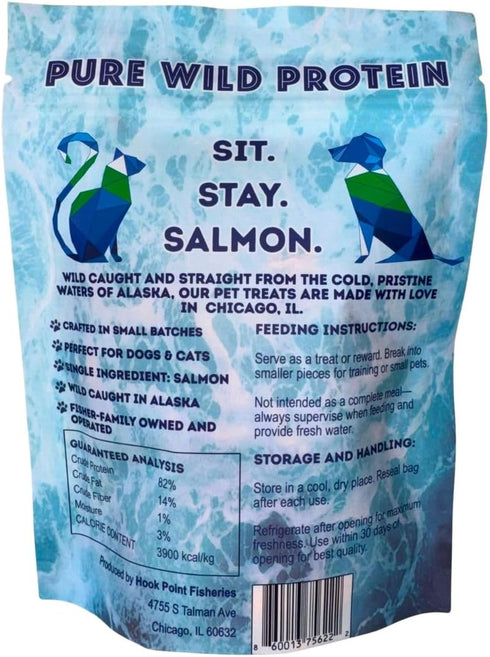 Hook Point Fisheries 3, Freeze Dried Sockeye Salmon Pet Treats for Dogs & Cats, Human Grade, Fisherman Direct, Premium