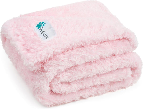 PetAmi Dog Blanket for Small Medium Dogs, Pink Fluffy Soft Puppy Blanket, Washable 29x40