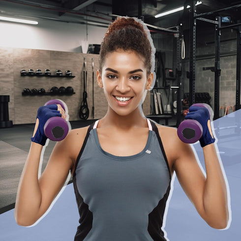Shyyween 3 Pairs Silicone Grip Yoga Gloves Non Slip Fingerless Pilates Gym Workout Gloves for Women Men, One Size Fits