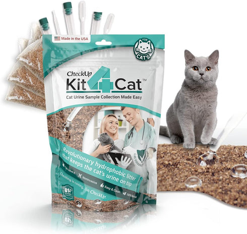 2lb Hydrophobic Cat Litter for Urine Collection, 3 x 11oz Bags - Collect Cat Urine Sample for Test