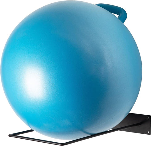 MyGift Yoga Ball Storage Wall Mount, Black Metal Pipe Racks for Exercise Ball Holder, Ball Storage for Home Gym
