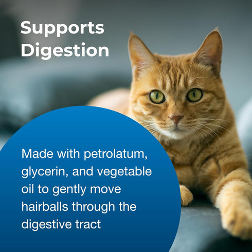 PetAg Hairball Solution Gel Supplement for Cats, 3.5 oz, Pack of 2 - Helps Prevent Hairballs in Cats 6 Months+