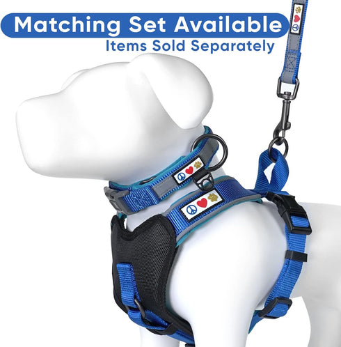 Pawtitas Padded Dog Harness, Reflective Dog Vest for Comfort Control, XS Extra Small Blue Dog Harness
