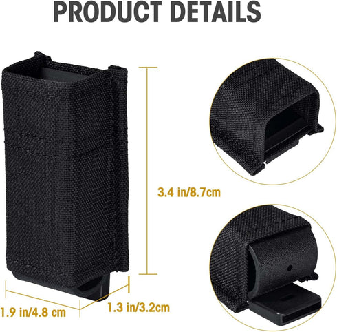 VISMIX Pistol Magazine Pouch, Double 9mm Mag Pouch with Quick Release Kydex Insert, MOLLE Compatible