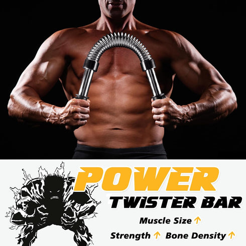 Power Twister Bar, Upper Body Exercise Equipment for Chest Workout, Shoulder, Forearm, Bicep and Arm Strengthening Workout Equipment