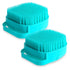 2Pcs Dog Bath Brush Scrubber with Soap Dispenser - Pet Shampoo Brush for Dogs & Cats Bath (Blue)