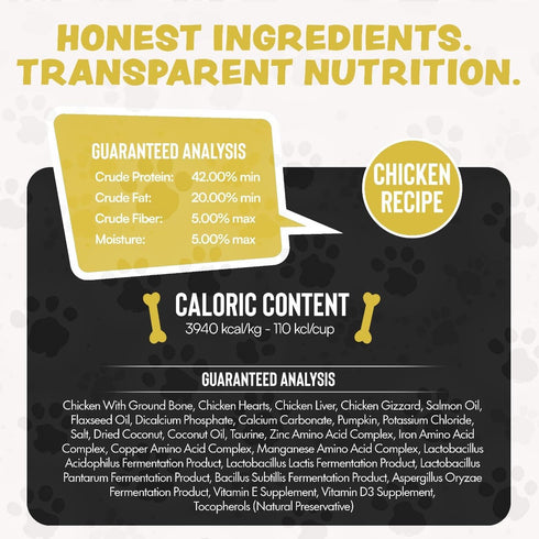 16 Oz (500+Pieces) 96% Freeze Dried Dog Food for Small & Large Dogs, Chicken Dog Food Toppers for Picky Eaters, USA