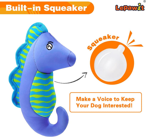 Squeaky Dog Toys, Floating Dog Toys for Indoor or Outward Play, Interactive Dog Gifts for Small and Medium Dogs – Seahorse