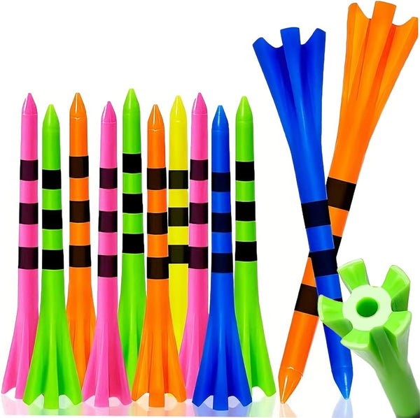 SWINGTEK 120 Pack Plastic Golf Tees, 100 pcs 3-1/4 Inch Unbreakable Long Tees and 20 Short Tees, Mixed Color