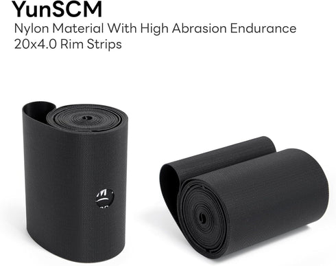 YunSCM 2Pcs 20" x 4.0" Bike Rim Strips, Nylon Rim Tape Tire Liners Compatible with 20x4.0 Bicycle Fat Tires