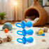 Xinjincang 3Pcs Blue Dog Pacifier Chew Toys, Mini Bite Resistant Bell Shape Rubber Pacifier Pet Dog Puppy Molar Chew