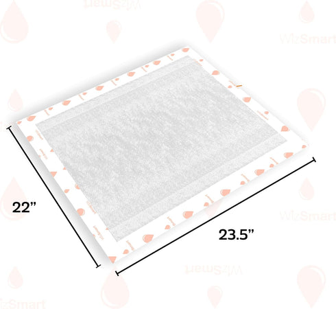50 Count Wizsmart Heavyweight Dog Pads Absorbent, Leak-Proof Pet Training Pads with Stay Put Tabs Indoor & Outdoor Use