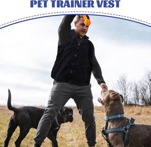 ULTECHNOVO Pet Owner Training Vest, Dog Trainer Cloth with Multi Pockets, Professional Pet Trainers Jacket
