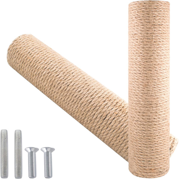 12 Inch Cat Scratching Post Replacement with M8 Screw, Durable Jute Rope for Cat Scratcher Climbing Perch