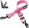 SlowTon Adjustable Dog Seat Belt, 2 in 1 Safety Leash with Elastic Nylon Bungee Buffer, Reflective Tether (Pink)