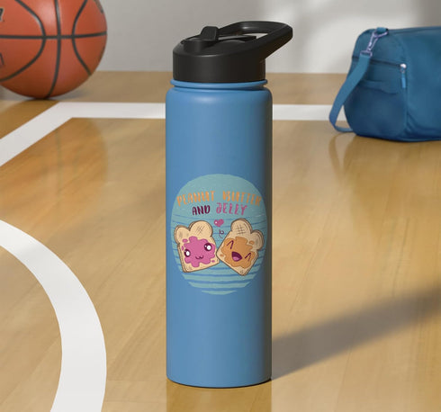 Peanut butter Jelly Cute food art Peanut Butter Adorable Peanut Butter and Jelly Insulated Water Bottle - Cute Food Art