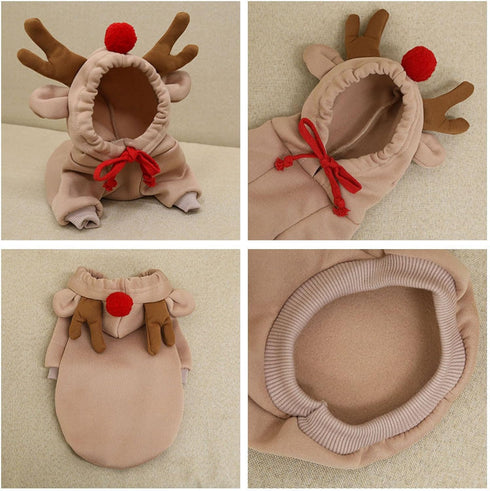 Warm Dog Winter Clothes, Cute Fruit Dog Coat Hoodies for French Bulldog Chihuahua (Coffee, L)