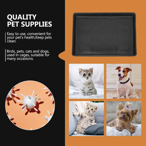 Cabilock 2pcs Pet Cage Tray Dog Poop Pan Accessory, Leakproof Plastic Crate Pan for Dog Kennel and Cat Cage