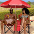 Volowoo Portable Double Folding Picnic Chairs,Double Folding Beach Chairs,Beach Camping Chair W/Umbrella Mini Table