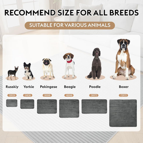 4 Pack 18" 24") FunFurry Flannel Washable Pee Pad for Dogs - Reusable Dog Pee Pads, Puppy Pads, Fast Absorb Pet Playpen