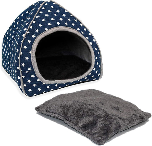 BWOGUE Cozy Guinea Pig House Bed, Large Hideout for Dwarf Rabbits, Hedgehog, Bearded Dragon Winter Nest